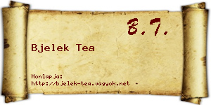 Bjelek Tea névjegykártya